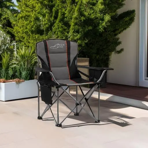 Oversized Fully Padded Camping Chair with Lumbar Support, Heavy Duty Quad Fold Chair with Cooler Bag, Support 450 LBS, Black
Oversized Fully Padded Camping Chair with Lumbar Support, Heavy Duty Quad Fold Chair with Cooler Bag, Support 450 LBS, Black