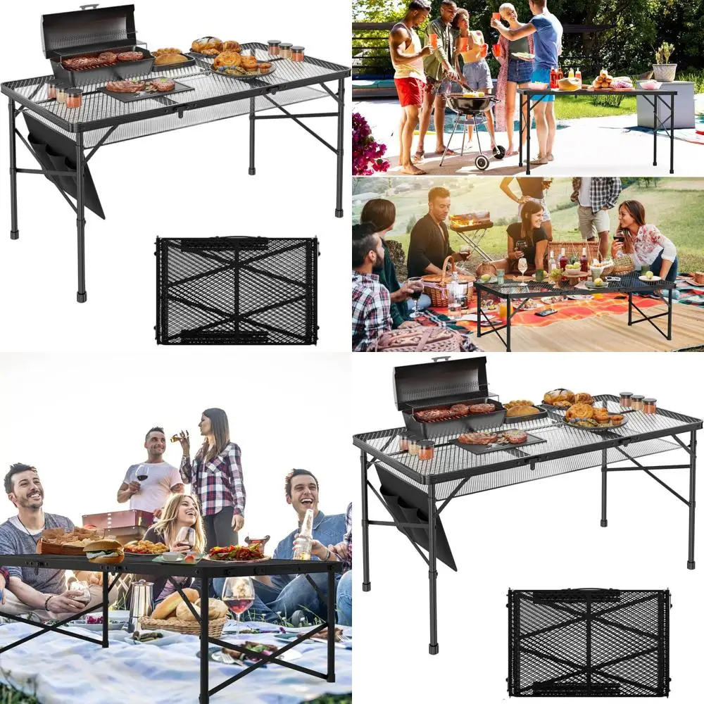 Портативный складной кемпинговый стол 4x2 с регулируемой высотой и сетчатой сумкой для активного отдыха, пикников, барбекю, пляжа (черный)
Портативный складной кемпинговый стол 4x2 с регулируемой высотой и сетчатой сумкой для активного отдыха, пикников, барбекю, пляжа (черный)