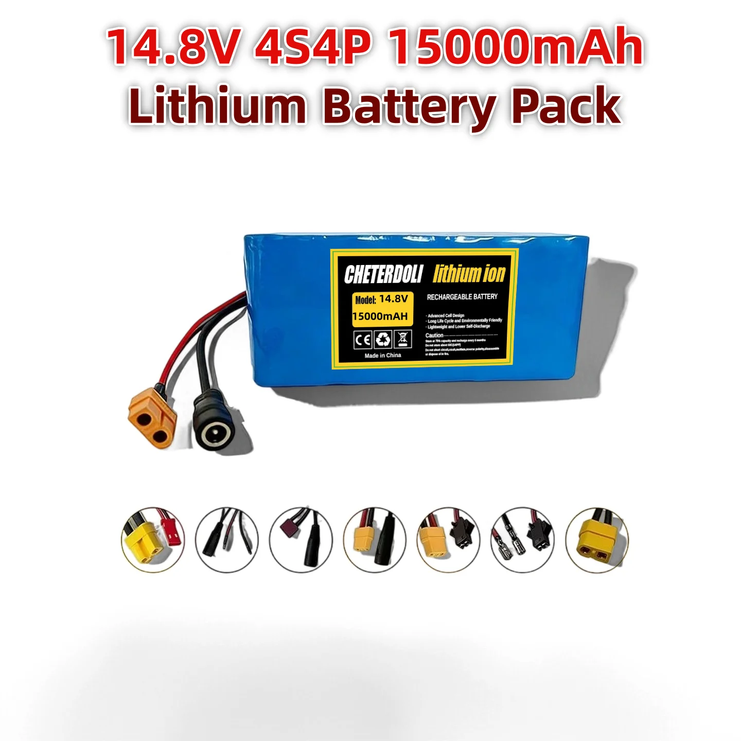 14.8V 4S4P 15000mAh Lithium Battery Pack Compatible with Backup Power Supply, Fishing Boat Searchlight & DIY Applications
14.8V 4S4P 15000mAh Lithium Battery Pack Compatible with Backup Power Supply, Fishing Boat Searchlight & DIY Applications