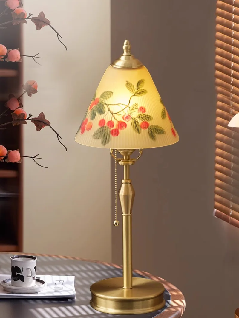 Hand painted all copper glass Changming wedding table lamp simple new Chinese high-end sense living room bedroom study design pa
Hand painted all copper glass Changming wedding table lamp simple new Chinese high-end sense living room bedroom study design pa