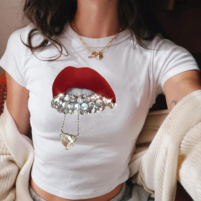 Red Lip Print Design Tee Crop Top Sexy Women Short Sleeve Cotton Crop Tops Cotton Shirt Fun Sexy Lip Girl Matching T-shirts
Red Lip Print Design Tee Crop Top Sexy Women Short Sleeve Cotton Crop Tops Cotton Shirt Fun Sexy Lip Girl Matching T-shirts