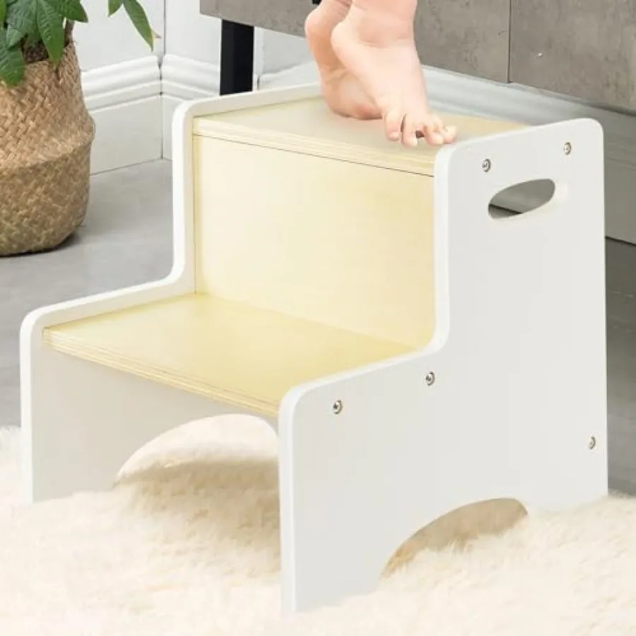 Step Stool for Toddler, Wooden Two Step 's Stools with Handles, Bonus Non-Slip Pads for Safety, Bathroom Potty Stool and Kitche
Step Stool for Toddler, Wooden Two Step 's Stools with Handles, Bonus Non-Slip Pads for Safety, Bathroom Potty Stool and Kitche