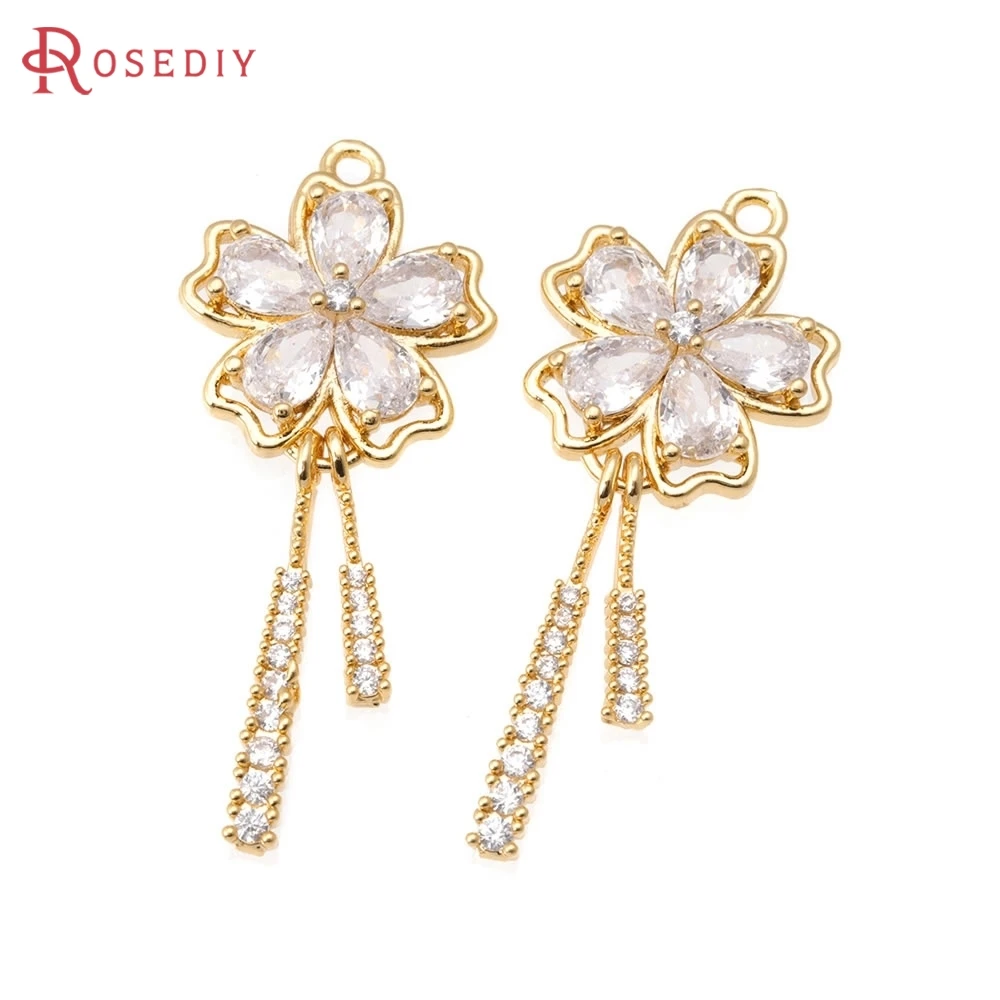 4PCS 18K Gold Color Brass and Zircon Flower Charms Pendants High Quality Diy Necklace Earrings Charms Jewelry Making Accessories
4PCS 18K Gold Color Brass and Zircon Flower Charms Pendants High Quality Diy Necklace Earrings Charms Jewelry Making Accessories