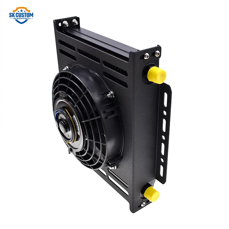 Black Aluminum 19 25 30 34 Row AN10 Universal British Style Radiator Cooler Engine Transmission Oil Cooler with Fan 12V
Black Aluminum 19 25 30 34 Row AN10 Universal British Style Radiator Cooler Engine Transmission Oil Cooler with Fan 12V