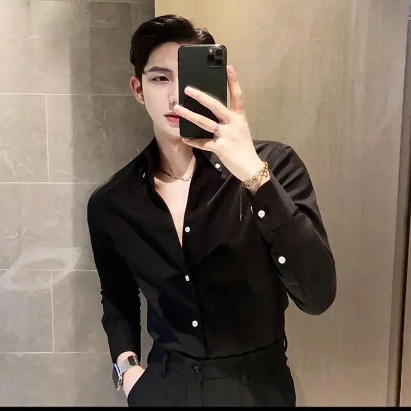 Slim Fit Casual White Shirt Long Sleeve V-Neck Mens Business Formal Wear Autumn Spring Fashionable Youth Polyester Fiber
Slim Fit Casual White Shirt Long Sleeve V-Neck Mens Business Formal Wear Autumn Spring Fashionable Youth Polyester Fiber