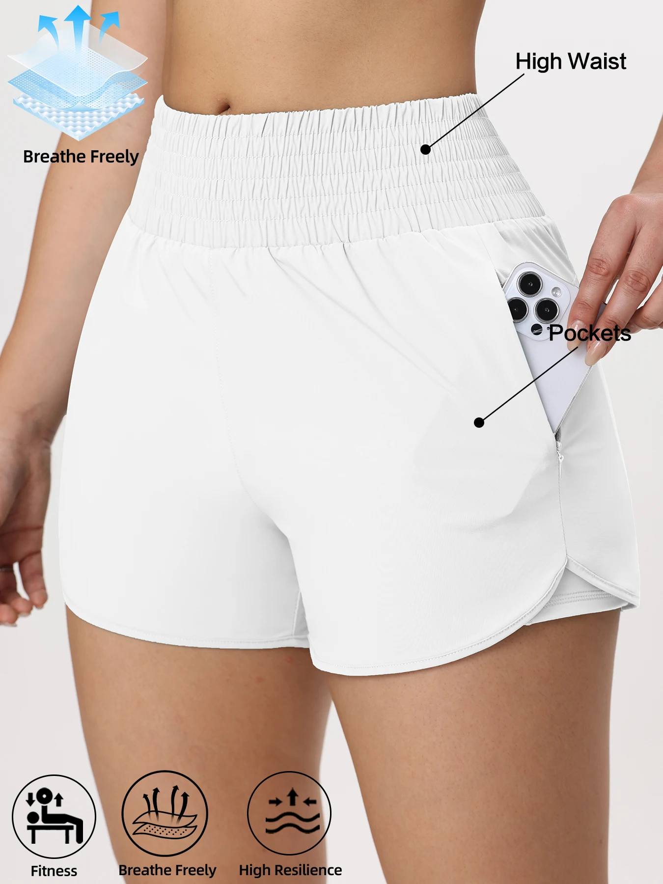 Women's High-Waist Elastic Running Shorts With Zipper Pockets Quick-Dry Exercise Yoga Cycling Sports Shorts
Women's High-Waist Elastic Running Shorts With Zipper Pockets Quick-Dry Exercise Yoga Cycling Sports Shorts