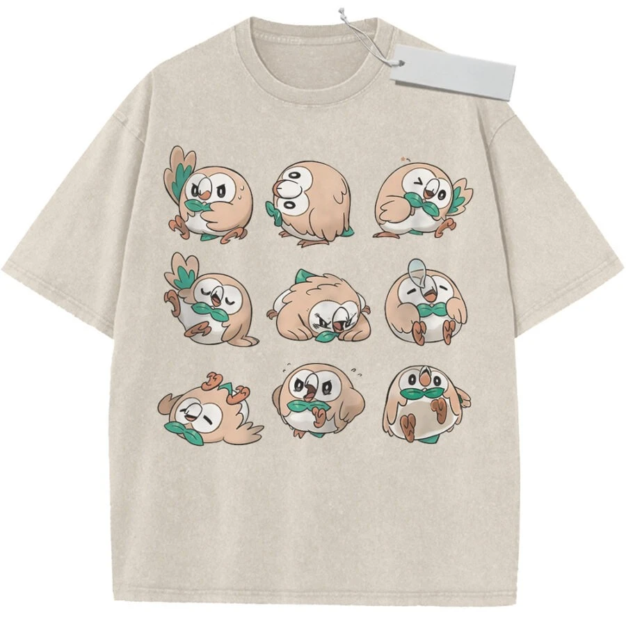 Unisex Washed Beige Vintage T - Shirt Pokemon Rowlet Emoji Pack High - Quality Fabric for Home Leisure Travel Shopping
Unisex Washed Beige Vintage T - Shirt Pokemon Rowlet Emoji Pack High - Quality Fabric for Home Leisure Travel Shopping