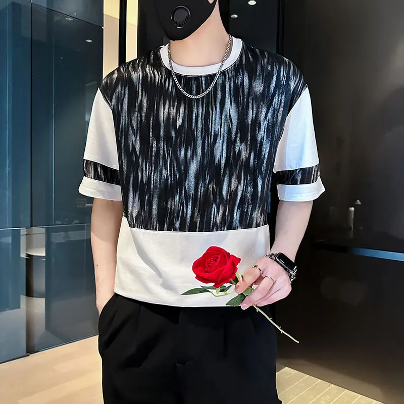 Korean Summer Patchwork T-shirt for Men Short Sleeve Casual T-shirts Fashion O-neck Social Streetwear Hip Hop Harajuku T-shirt
Korean Summer Patchwork T-shirt for Men Short Sleeve Casual T-shirts Fashion O-neck Social Streetwear Hip Hop Harajuku T-shirt