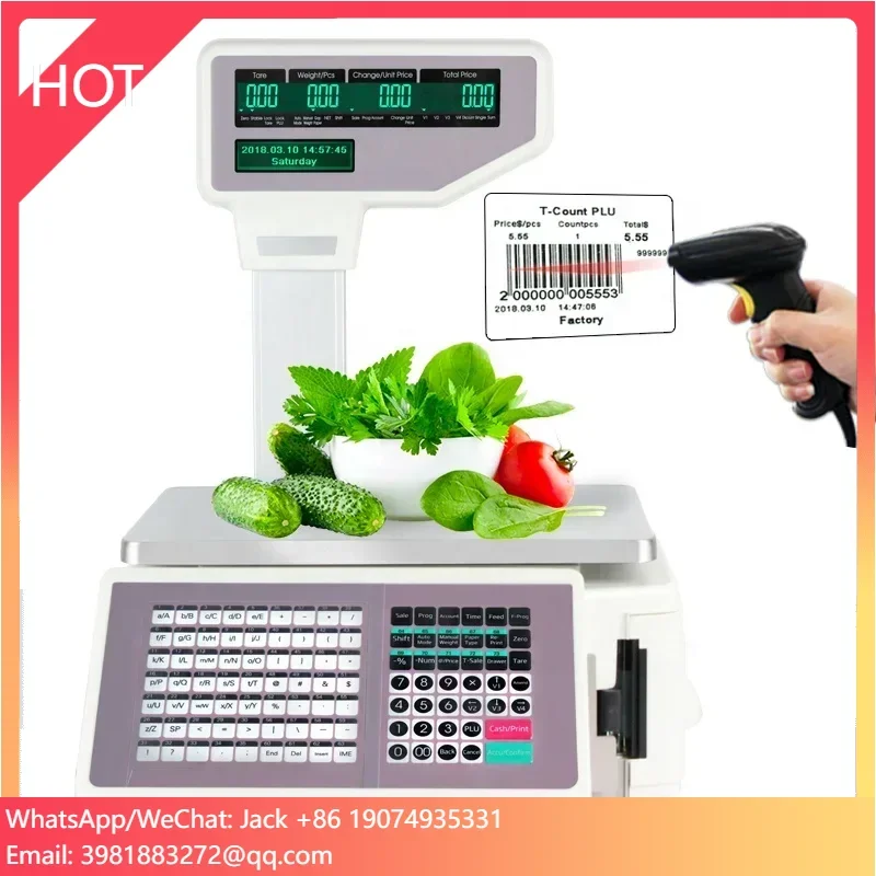 15kg/30kg Multi-Languages Label Printing Scale LCD Display Digital Barcode Scale
15kg/30kg Multi-Languages Label Printing Scale LCD Display Digital Barcode Scale
