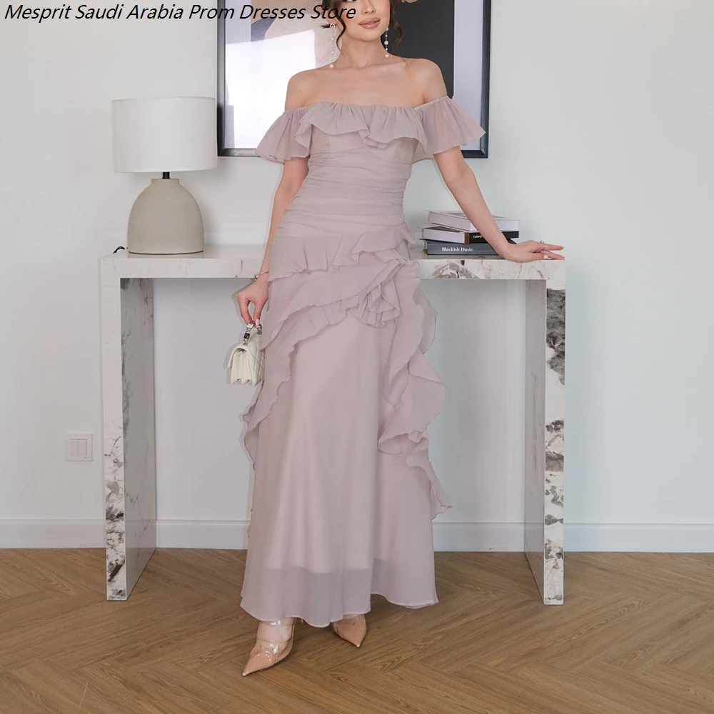 Women's A-line Evening Dresses Ankle-length Off The Shoulder Sleeveless Prom Dresses Fashion Ruched Draped Customized Gowns
Women's A-line Evening Dresses Ankle-length Off The Shoulder Sleeveless Prom Dresses Fashion Ruched Draped Customized Gowns