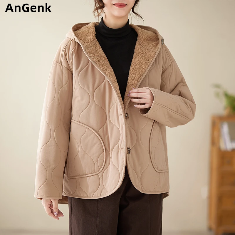Cotton Women Winter Warm Vintage Single Breasted Coat Casual Loose Hooded Solid Color Elegant Lady New Fashion Jacket Outerwear
Cotton Women Winter Warm Vintage Single Breasted Coat Casual Loose Hooded Solid Color Elegant Lady New Fashion Jacket Outerwear