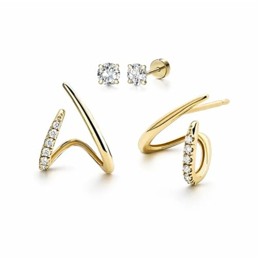 Dainty Stud Earrings for Women 2 Pairs Sterling Silver Earrings Minimalist Stud Earring Stacks Cartilage Earrings for Women Lig
Dainty Stud Earrings for Women 2 Pairs Sterling Silver Earrings Minimalist Stud Earring Stacks Cartilage Earrings for Women Lig