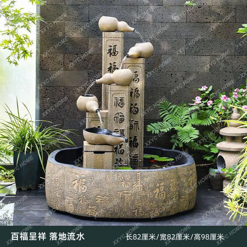 Floor-to-ceiling flowing water pond goldfish tank Chinese garden decoration landscaping arrangement circulating water landscape
Floor-to-ceiling flowing water pond goldfish tank Chinese garden decoration landscaping arrangement circulating water landscape