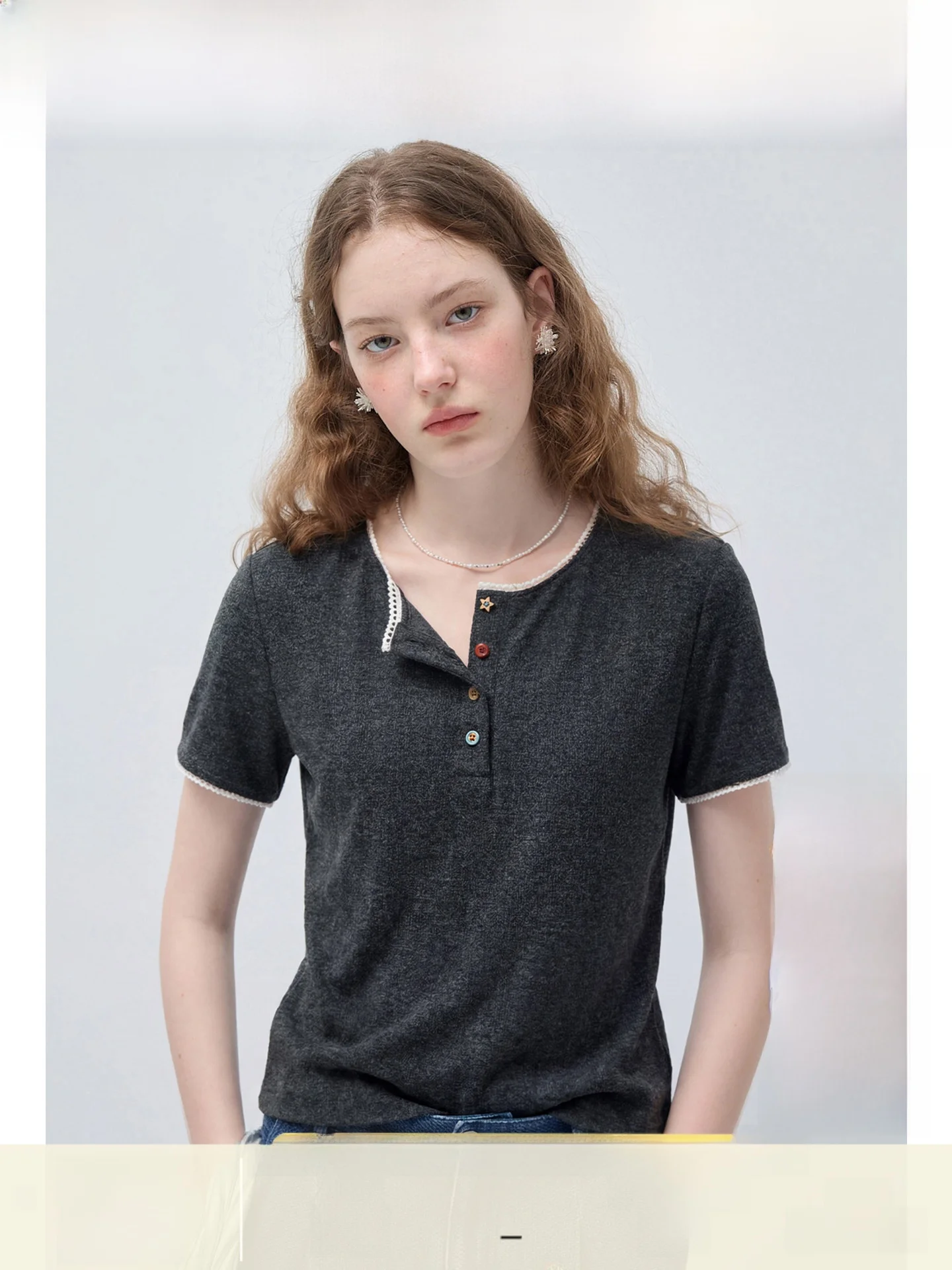 Slim Fit Short Sleeve T-Shirt Henry Collar Commute Versatile plus Size Women's Fashion Breathable Polyester Fiber Summer Top
Slim Fit Short Sleeve T-Shirt Henry Collar Commute Versatile plus Size Women's Fashion Breathable Polyester Fiber Summer Top