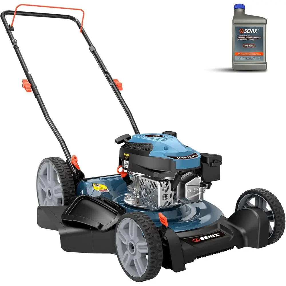 21-Inch Gas Lawn Mower, 144cc 4-Cycle Engine, 2-in-1 Mulching & Side Discharge, 6-Position Height Adjusent, Push Walk-Behind Mow
21-Inch Gas Lawn Mower, 144cc 4-Cycle Engine, 2-in-1 Mulching & Side Discharge, 6-Position Height Adjusent, Push Walk-Behind Mow