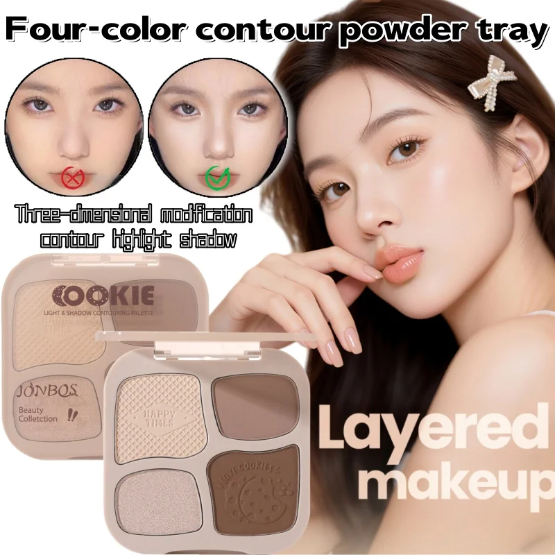 Four-color Contour Powder Tray Three-dimensional Modification Contour Highlight Shadow Combination Integrated Contour
Four-color Contour Powder Tray Three-dimensional Modification Contour Highlight Shadow Combination Integrated Contour