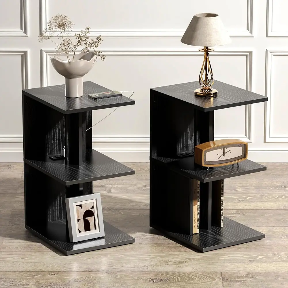 Set Of 2 Side Table With Charging Station, 3 Tier Narrow Nightstand, End Table With Usb Ports And Outlets For Small Spaces,
Set Of 2 Side Table With Charging Station, 3 Tier Narrow Nightstand, End Table With Usb Ports And Outlets For Small Spaces,