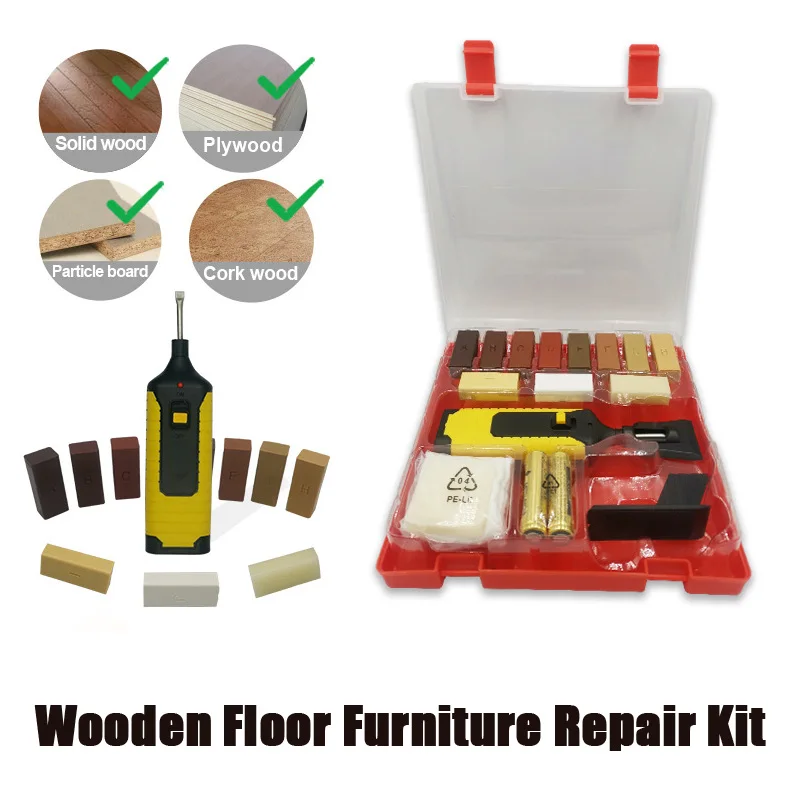 Wood Floor Repair Kit-11 Colored Wax Blocks with Melting Tool & Batteries Floor Furniture Table Scratches Hole Repair DIY Filler
Wood Floor Repair Kit-11 Colored Wax Blocks with Melting Tool & Batteries Floor Furniture Table Scratches Hole Repair DIY Filler