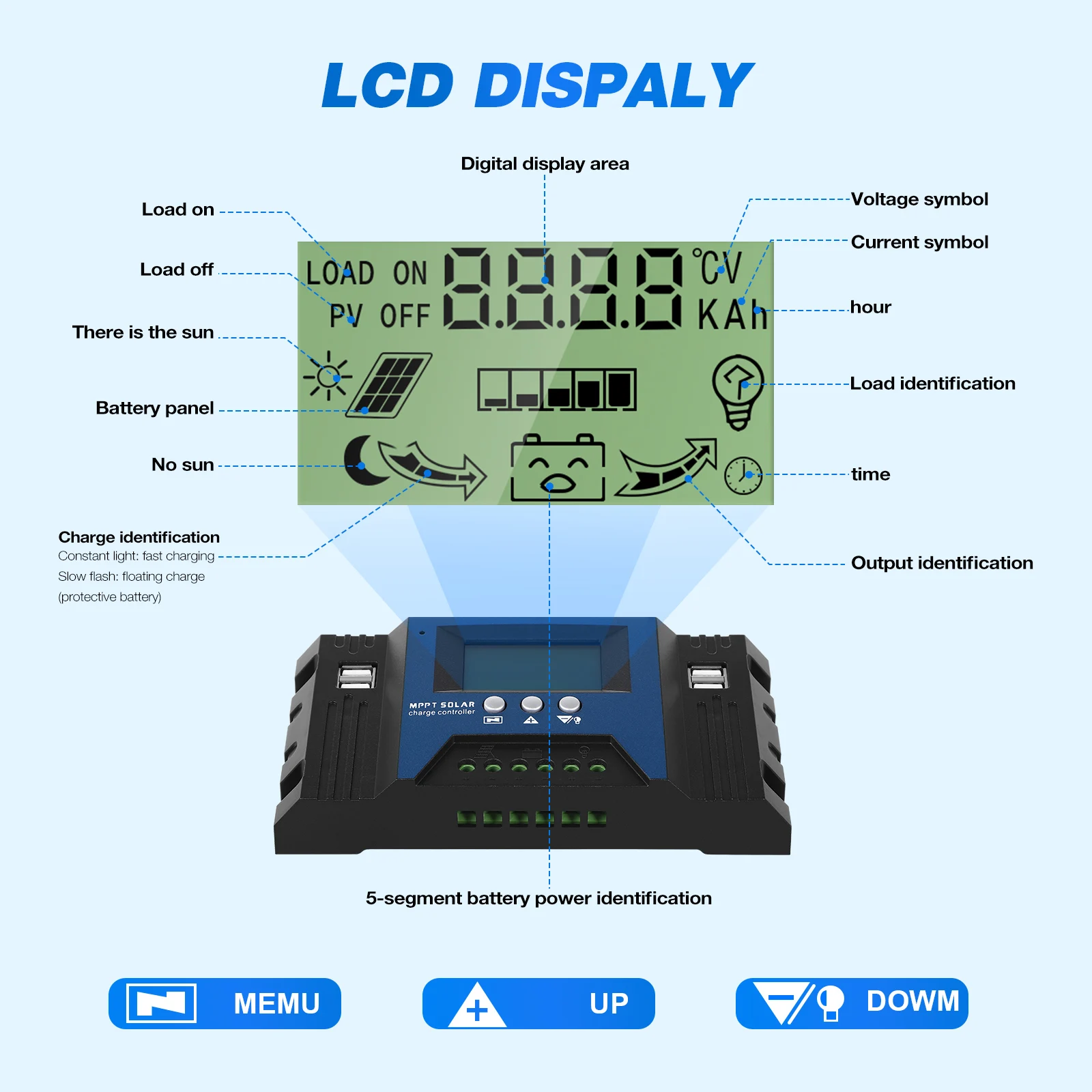Solar Controller Auto Focus Charge System Lcd Display Panel Regulator Power Voltage Stabilizer High Charging Efficiency
Solar Controller Auto Focus Charge System Lcd Display Panel Regulator Power Voltage Stabilizer High Charging Efficiency