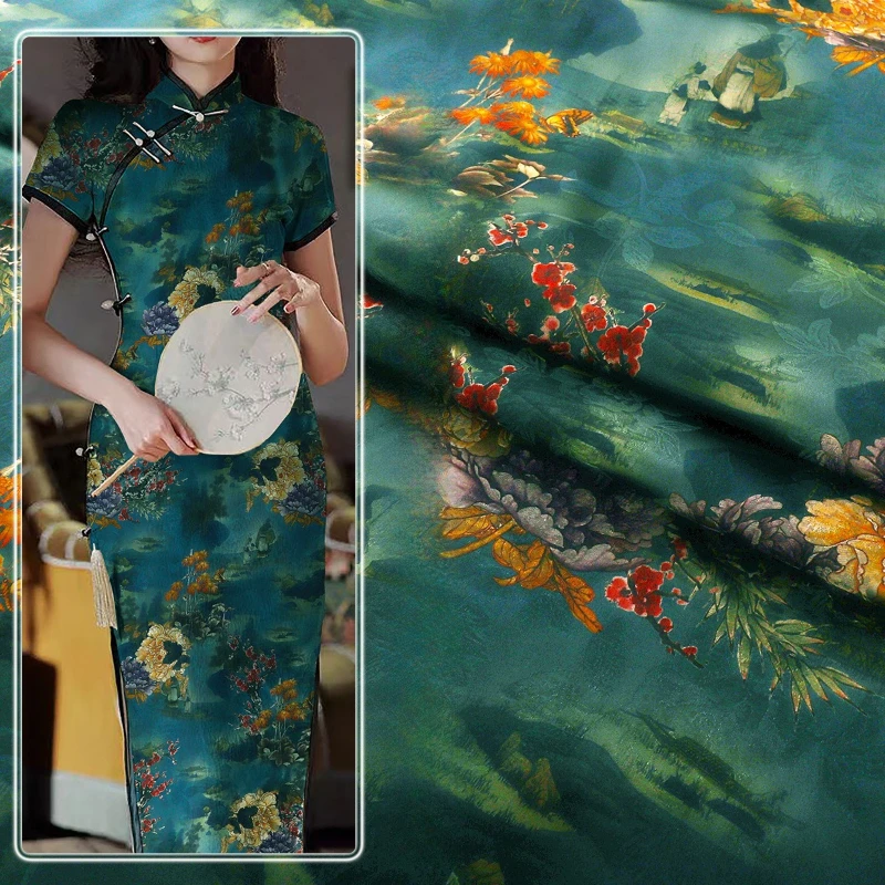 Floral Printed Botanical Silk Chinese-Style Imitation Gambiered Gauze Fabric Breathable Dress & Qipao Material Wholesale
Floral Printed Botanical Silk Chinese-Style Imitation Gambiered Gauze Fabric Breathable Dress & Qipao Material Wholesale