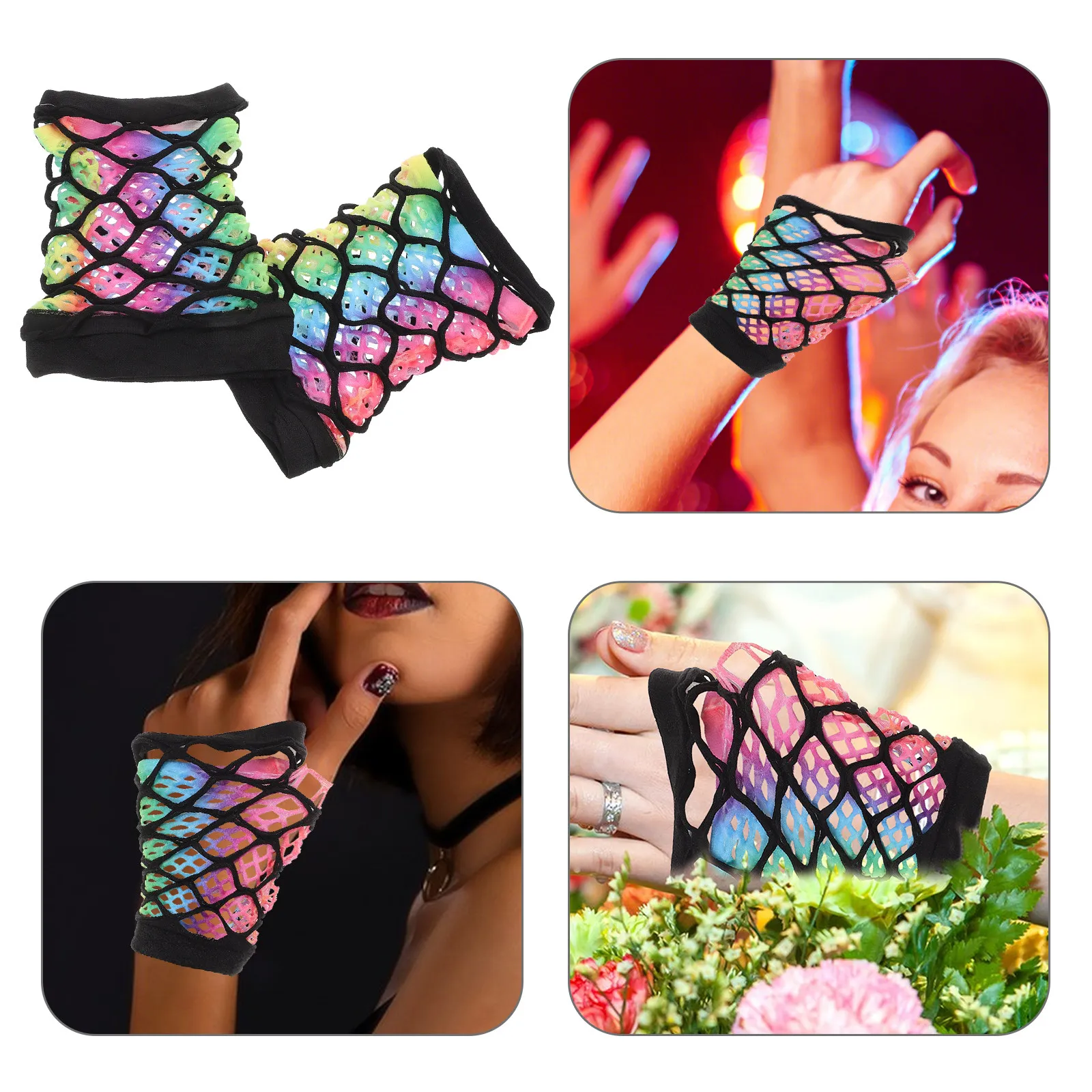 1Pair Colorful Fishnet Double Layer Fingerless Gloves Women Neon Party Wedding Punk Goth Cosplay Costume Arm Sleeve Mesh
1Pair Colorful Fishnet Double Layer Fingerless Gloves Women Neon Party Wedding Punk Goth Cosplay Costume Arm Sleeve Mesh