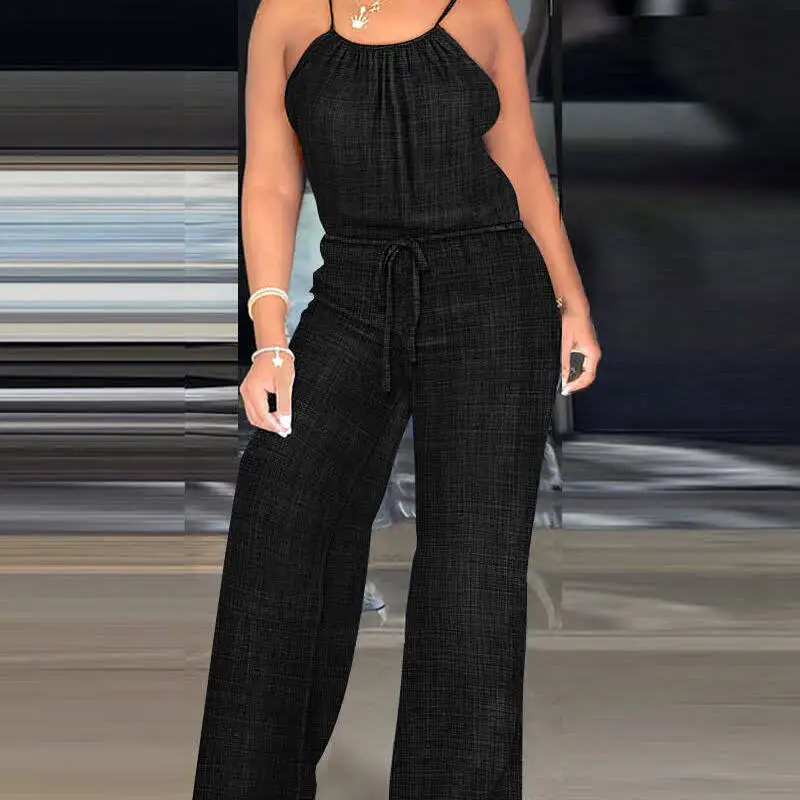 Women Jumpsuits One Piece Sling Sleeveless Drawstring Wide Leg Long Pants Rompers Solid Y2k Streetwear Jumpsuit Work Casual 2026
Women Jumpsuits One Piece Sling Sleeveless Drawstring Wide Leg Long Pants Rompers Solid Y2k Streetwear Jumpsuit Work Casual 2026