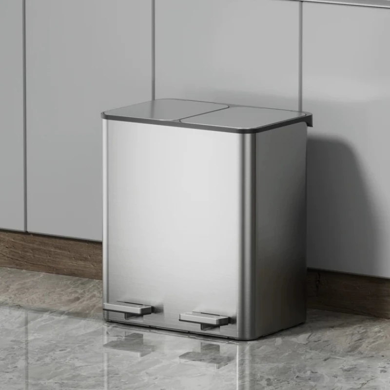 Stainless Steel Kitchen Trash Can, Large Capacity Dry Wet Waste Bin for Bathroom, Dual Compartment Recycling Garbage Bucket
Stainless Steel Kitchen Trash Can, Large Capacity Dry Wet Waste Bin for Bathroom, Dual Compartment Recycling Garbage Bucket