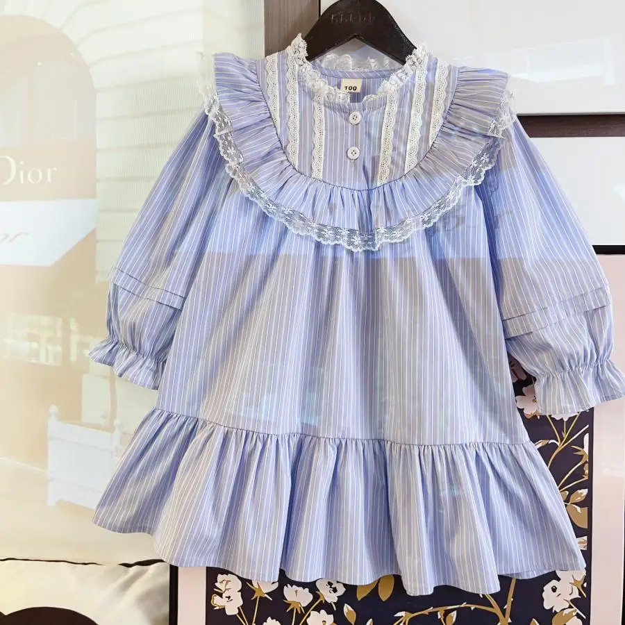 2-7Y Girls Striped Baby Dress Autumn Long Sleeve Ruffle Infant Girls Dress Cotton Simple Toddler Girls Dress
2-7Y Girls Striped Baby Dress Autumn Long Sleeve Ruffle Infant Girls Dress Cotton Simple Toddler Girls Dress