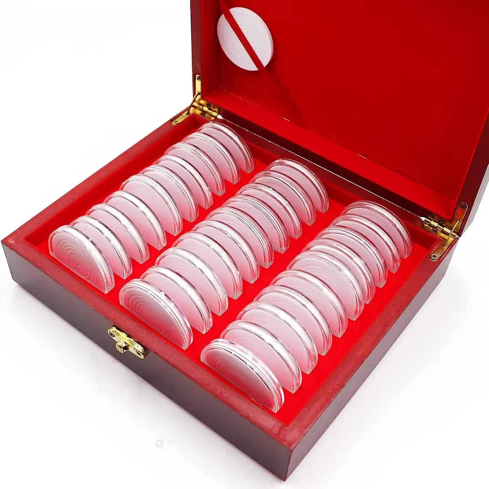 Wooden Collector Box with Lock Universal Commemorative Display Case for Medal and Dollar Storage
Wooden Collector Box with Lock Universal Commemorative Display Case for Medal and Dollar Storage