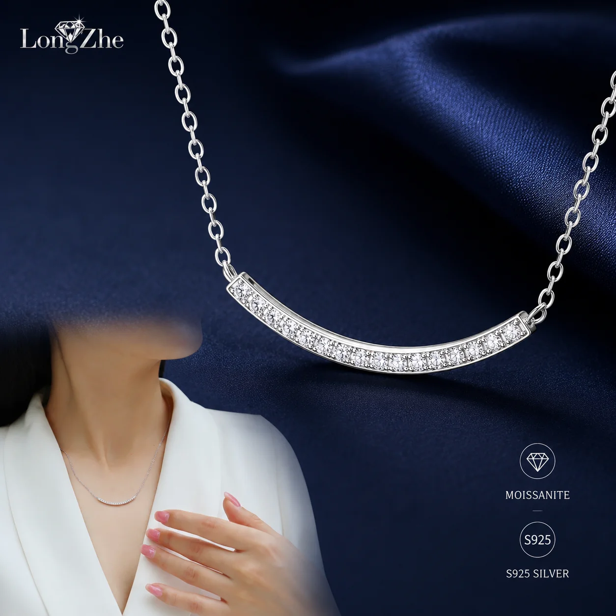 LongZhe Moissanite Necklace Silver Necklace for Women 925 Sterling Silver Smile Pendant GRA Certified Fine Jewelry Gift
LongZhe Moissanite Necklace Silver Necklace for Women 925 Sterling Silver Smile Pendant GRA Certified Fine Jewelry Gift