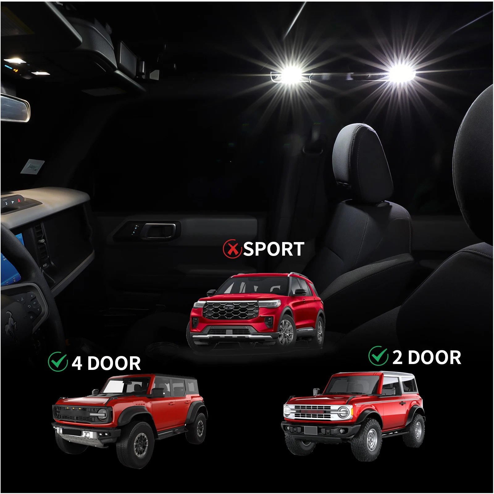 Car Reading light LED Interior Dome Light Atmosphere light Modification Upgrade Accessories For Ford Bronco 2021 2022 2023 2024
Car Reading light LED Interior Dome Light Atmosphere light Modification Upgrade Accessories For Ford Bronco 2021 2022 2023 2024
