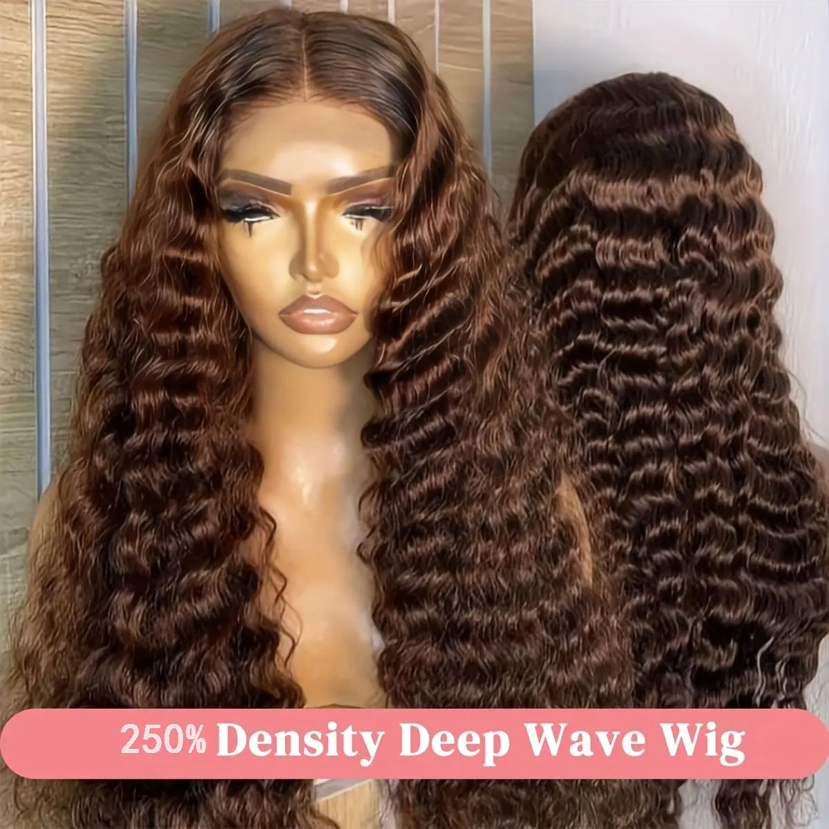 250% High Density Chocolate Brown Deep Wave Human Hair Wig 13x6 Transparent HD Lace Front Wig Brazilian Virgin Wigs For Women
250% High Density Chocolate Brown Deep Wave Human Hair Wig 13x6 Transparent HD Lace Front Wig Brazilian Virgin Wigs For Women