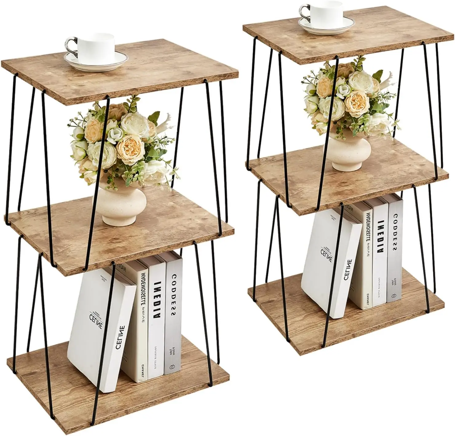 Side Table Set Of 2, Tall End Table, Small Accent Table, Bedside Table For Living Room, Bedroom, Greige & Black
Side Table Set Of 2, Tall End Table, Small Accent Table, Bedside Table For Living Room, Bedroom, Greige & Black