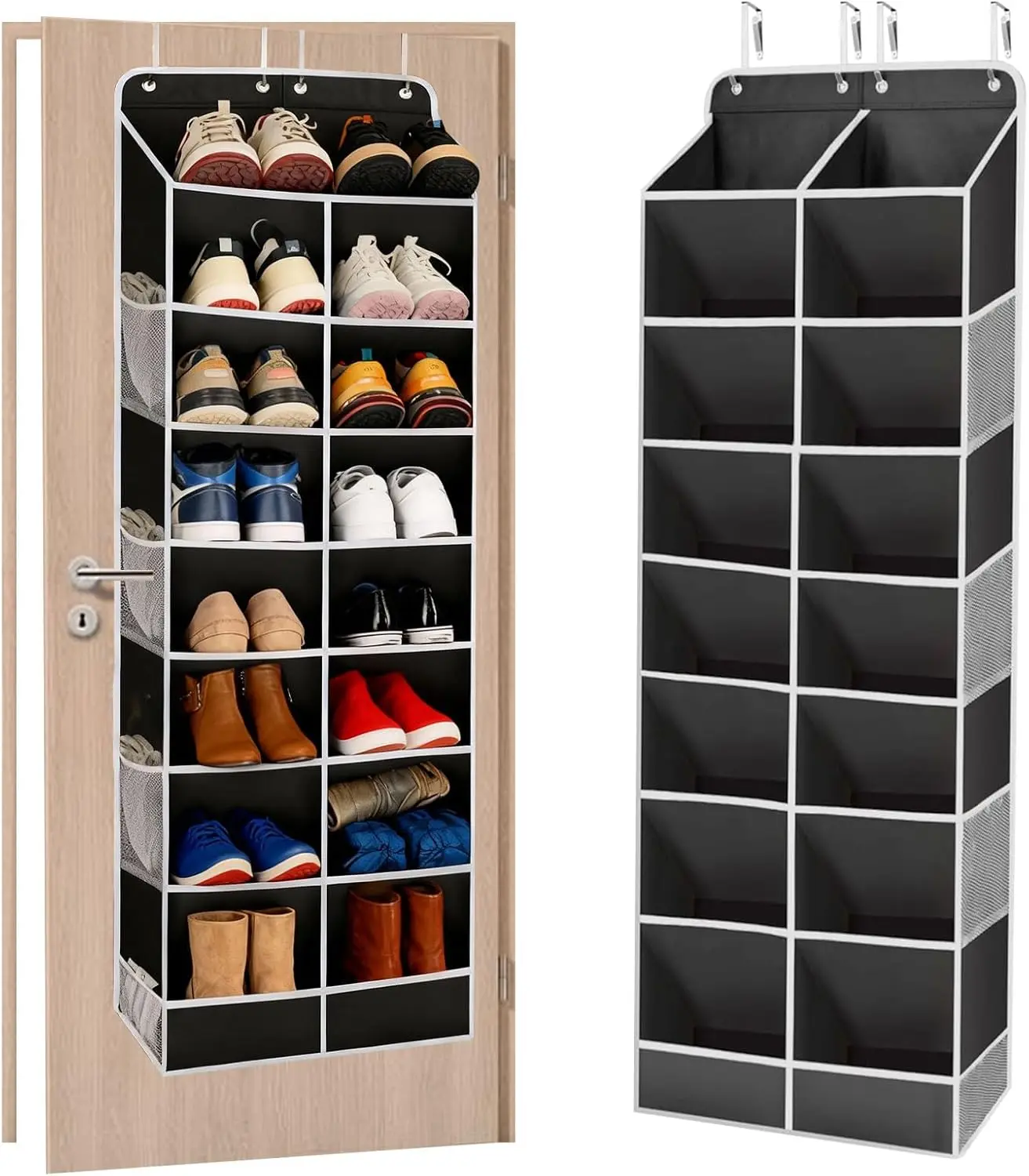 8-Layer Over The Door Shoe Organizer with 16 Compartments, Pockets Heavy-Duty Non-Woven Fabric
8-Layer Over The Door Shoe Organizer with 16 Compartments, Pockets Heavy-Duty Non-Woven Fabric