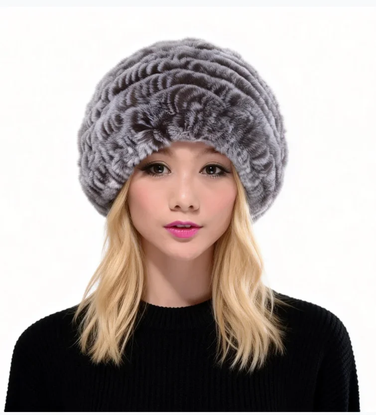 Winter Women's Girl Real Rex Rabbit Fur Long Loop Hat with Pompom Warm Knitted Cap for Cold Weather
Winter Women's Girl Real Rex Rabbit Fur Long Loop Hat with Pompom Warm Knitted Cap for Cold Weather