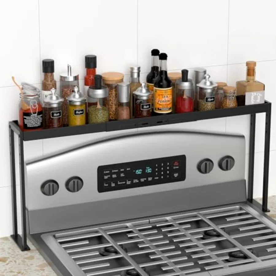 Spice Rack Shelf for Kitchen Stove, Adjustable 27 to 33 Inch Spice Rack Organizer, 4 Level Adjustable Height Stove Top Shelf fo
Spice Rack Shelf for Kitchen Stove, Adjustable 27 to 33 Inch Spice Rack Organizer, 4 Level Adjustable Height Stove Top Shelf fo