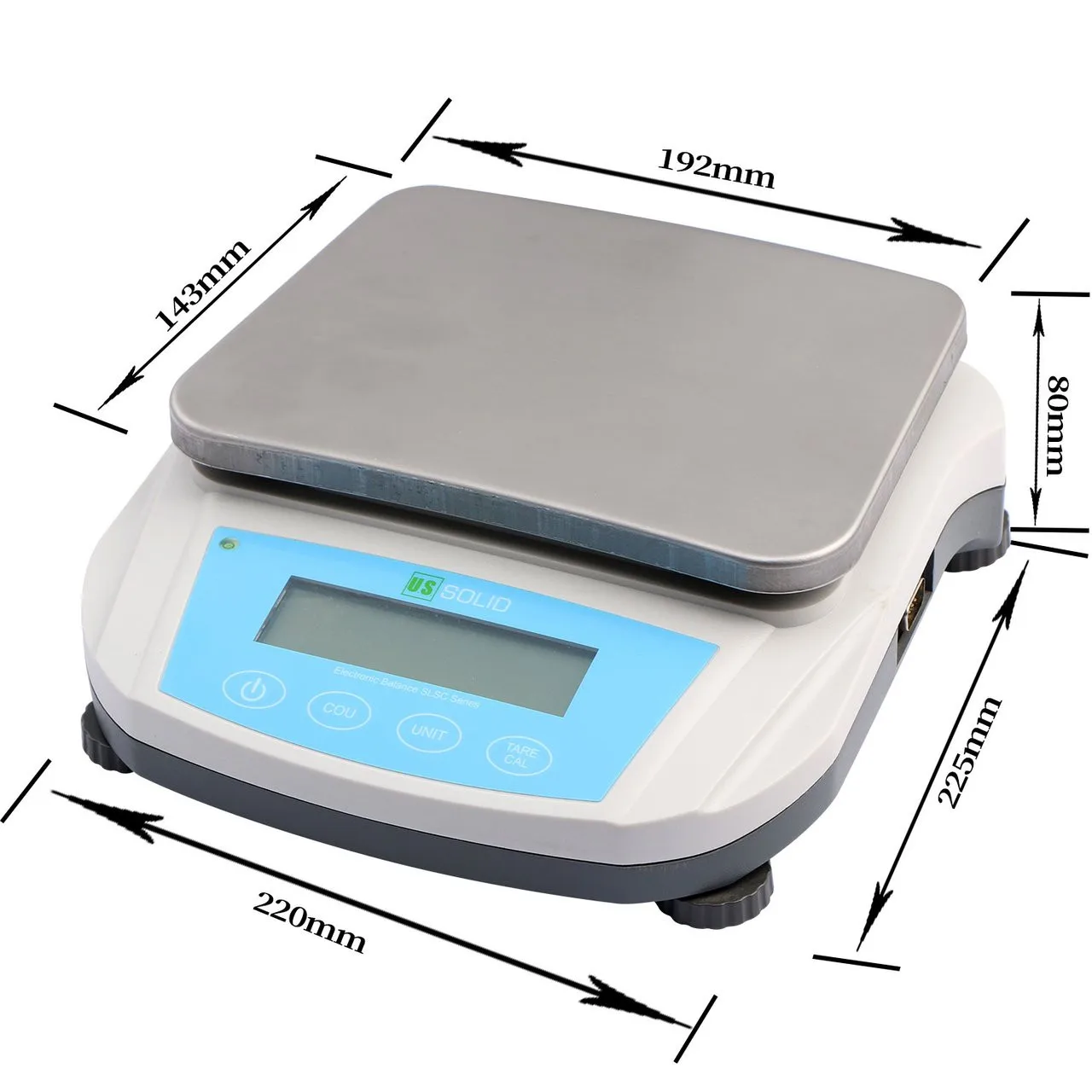U.S. Solid Precision Balance Digital Lab Scale 5 kg x 0.1g, RS232 and USB Interface AC/DC Power Ways
U.S. Solid Precision Balance Digital Lab Scale 5 kg x 0.1g, RS232 and USB Interface AC/DC Power Ways