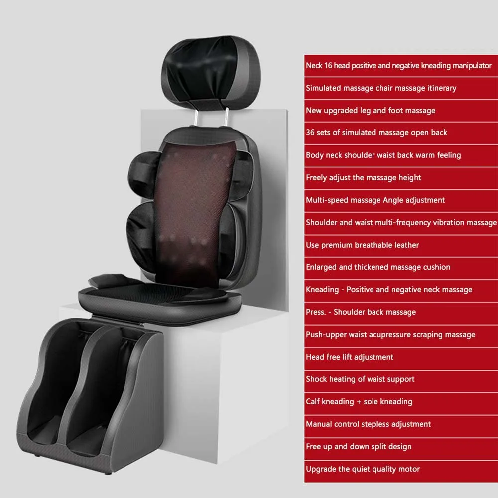 Upgrade Electric Massage Chair Full Body Kneading Neck Back Waist Leg Infrared Heating Vibration Shiatsu Cushion Seat Relaxation
Upgrade Electric Massage Chair Full Body Kneading Neck Back Waist Leg Infrared Heating Vibration Shiatsu Cushion Seat Relaxation
