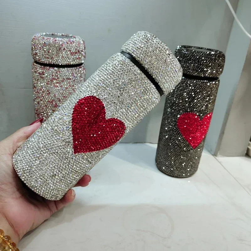 Intelligent Temperature Display Stainless Steel Insulated Cup Luxury Diamond Love Water Bottle Double Layer Vacuum Flasks 350ml
Intelligent Temperature Display Stainless Steel Insulated Cup Luxury Diamond Love Water Bottle Double Layer Vacuum Flasks 350ml