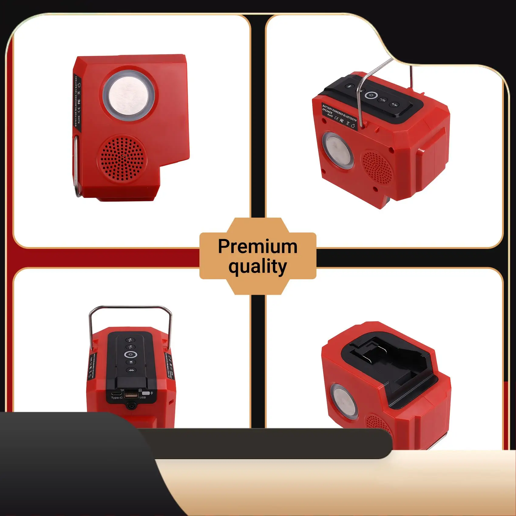 Portable Bluetooth Speaker For M18 18V Battery With USB&Type-C TF Card Port For Jobsite Camping & Partie-T44C
Portable Bluetooth Speaker For M18 18V Battery With USB&Type-C TF Card Port For Jobsite Camping & Partie-T44C