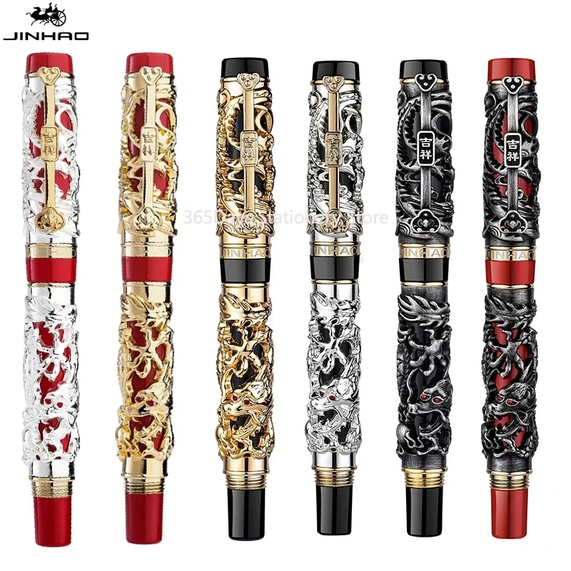 Jinhao 6 стилей новейший дизайн 3D дракон рельеф и Феникс золотая металлическая перьевая ручка Роскошный подарок для письма бизнес-ручки
Jinhao 6 стилей новейший дизайн 3D дракон рельеф и Феникс золотая металлическая перьевая ручка Роскошный подарок для письма бизнес-ручки