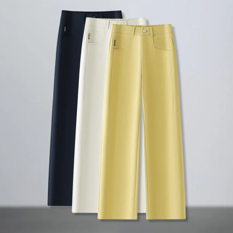 Модные элегантные облегающие широкие брюки с высокой талией для женщин, осенние новые универсальные прямые повседневные брюки, модные
Модные элегантные облегающие широкие брюки с высокой талией для женщин, осенние новые универсальные прямые повседневные брюки, модные