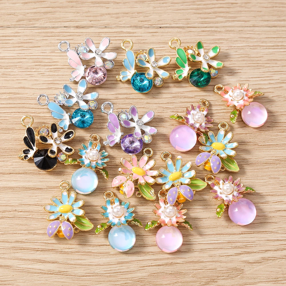 Tusember 10pcs Cute Crystal Ladybug Bees Flower Charms for Pendant DIY Earrings Bracelets Necklaces Handmade Craft
Tusember 10pcs Cute Crystal Ladybug Bees Flower Charms for Pendant DIY Earrings Bracelets Necklaces Handmade Craft