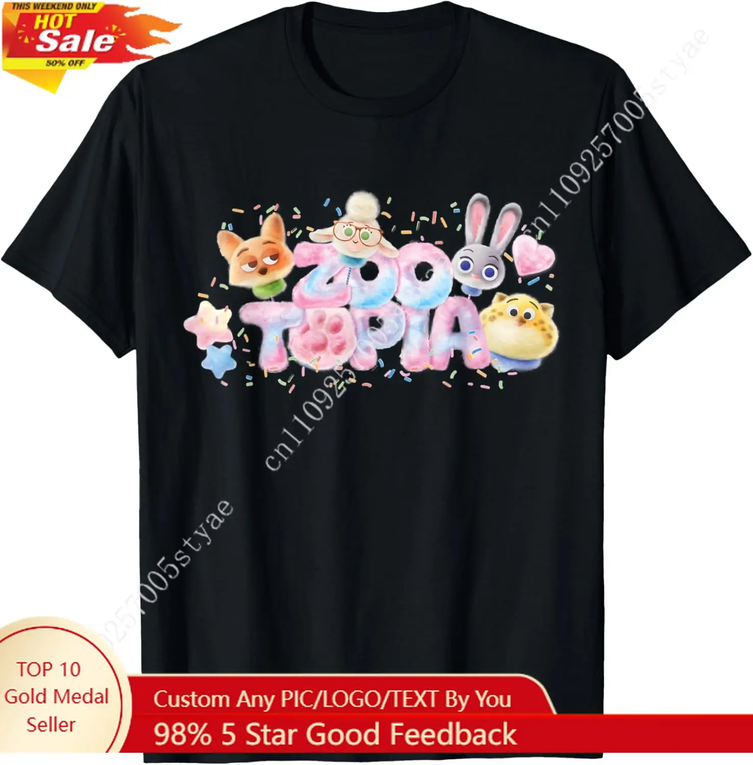 Disney Zootopia Cute Cotton Candy Friends Logo T-Shirt
Disney Zootopia Cute Cotton Candy Friends Logo T-Shirt