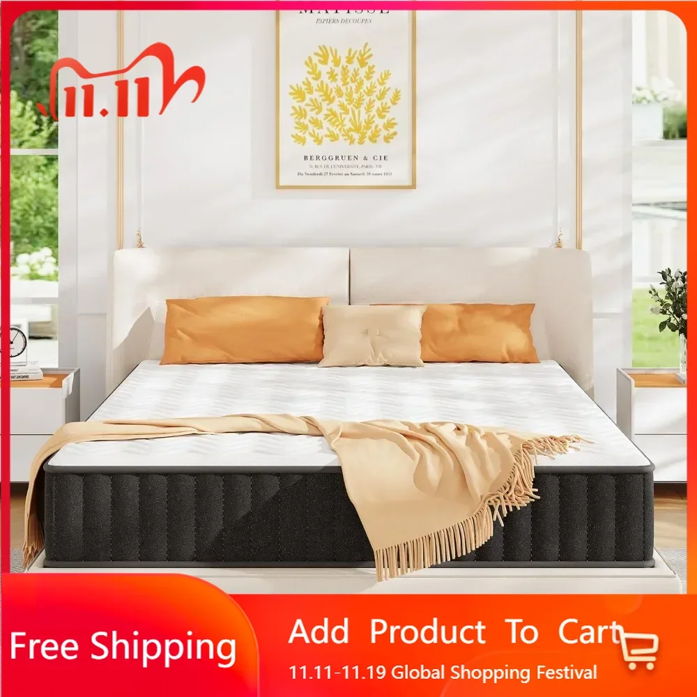 Queen Mattress, Fiberglass Free & Support Comfort, Cooling Charcoal Medium Firm Mattresses, 10 Inch Memory Foam Mattress
Queen Mattress, Fiberglass Free & Support Comfort, Cooling Charcoal Medium Firm Mattresses, 10 Inch Memory Foam Mattress