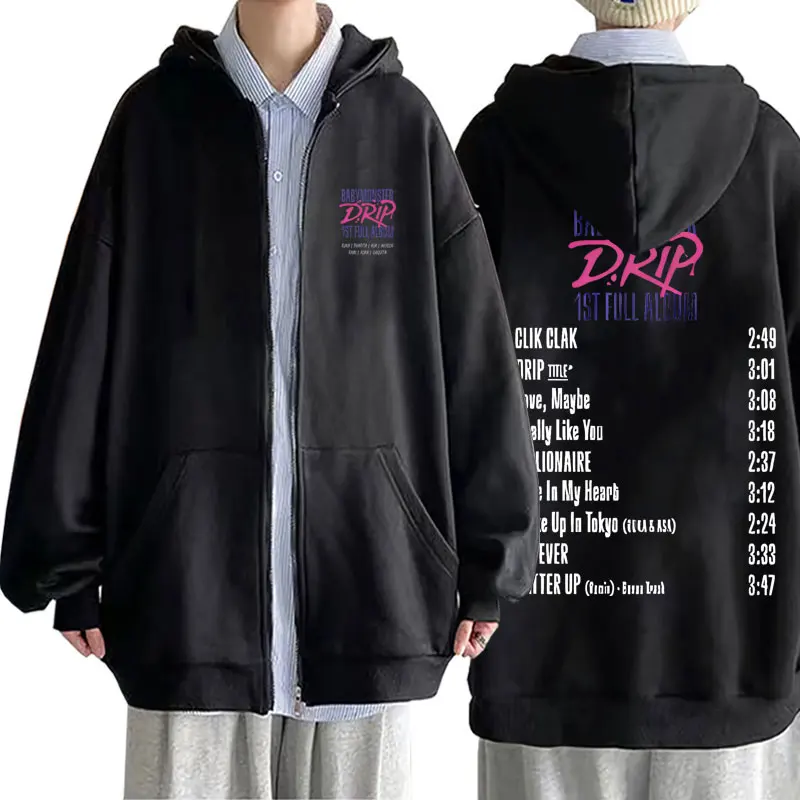 Babymonster Drip Ist Full Album Double Sided Print Zipper Hoodie Male Vintage Streetwear Men Women Korean Fashion Zip Up Jacket
Babymonster Drip Ist Full Album Double Sided Print Zipper Hoodie Male Vintage Streetwear Men Women Korean Fashion Zip Up Jacket