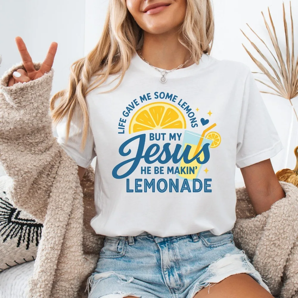 Life Gave Me Some Lemons Shirt He Be Makin' Lemonade Tops Jesus Lemonade Clothes Child of God Tee Faith Apparel Gift
Life Gave Me Some Lemons Shirt He Be Makin' Lemonade Tops Jesus Lemonade Clothes Child of God Tee Faith Apparel Gift