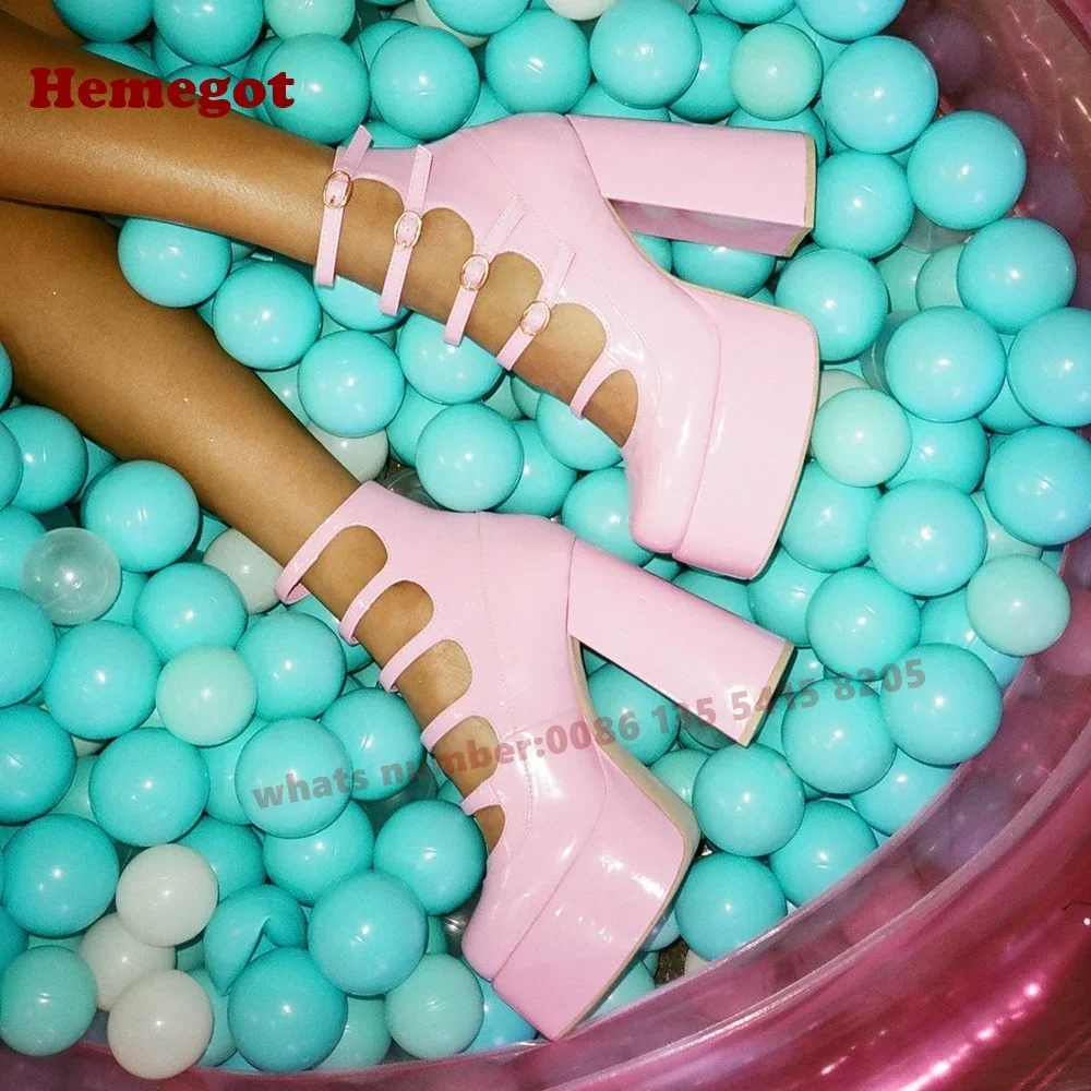 Pink Platform Cut-Out Sandals Round Toe Chunky Heels Buckles Women's Sandals Summer Glossy Y2K Spicy Girls Sexy Shoes Luxury
Pink Platform Cut-Out Sandals Round Toe Chunky Heels Buckles Women's Sandals Summer Glossy Y2K Spicy Girls Sexy Shoes Luxury