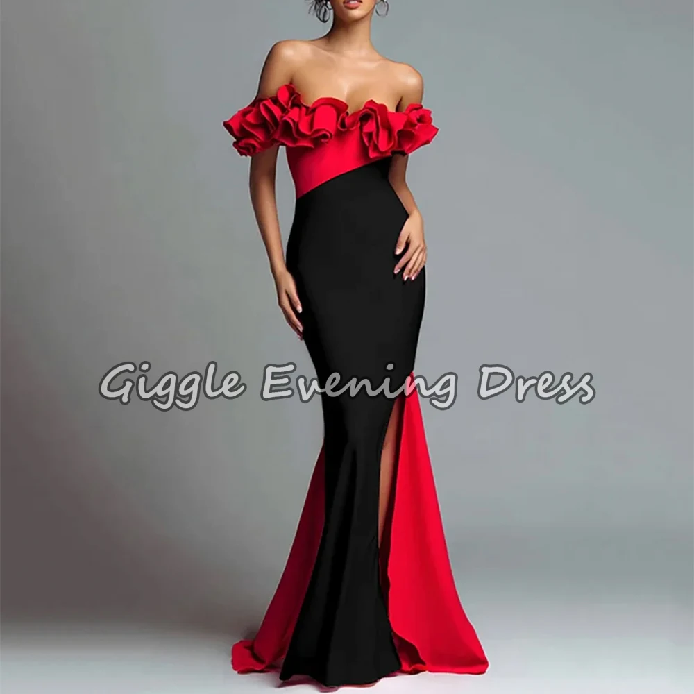 Contrast Color Formal Party Dress Pleated Off The Shoulder Sleeveless Evening Dresses Mermaid Floor Lenght Prom Gwons Customized
Contrast Color Formal Party Dress Pleated Off The Shoulder Sleeveless Evening Dresses Mermaid Floor Lenght Prom Gwons Customized