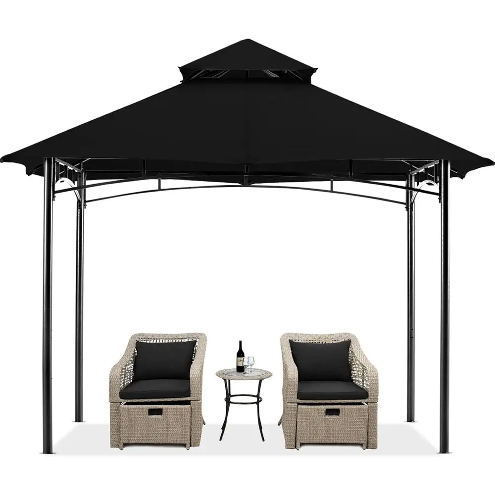 Outdoor Garden Gazebo or Patios with Stable Steel arme (9x9, Black)
Outdoor Garden Gazebo or Patios with Stable Steel arme (9x9, Black)